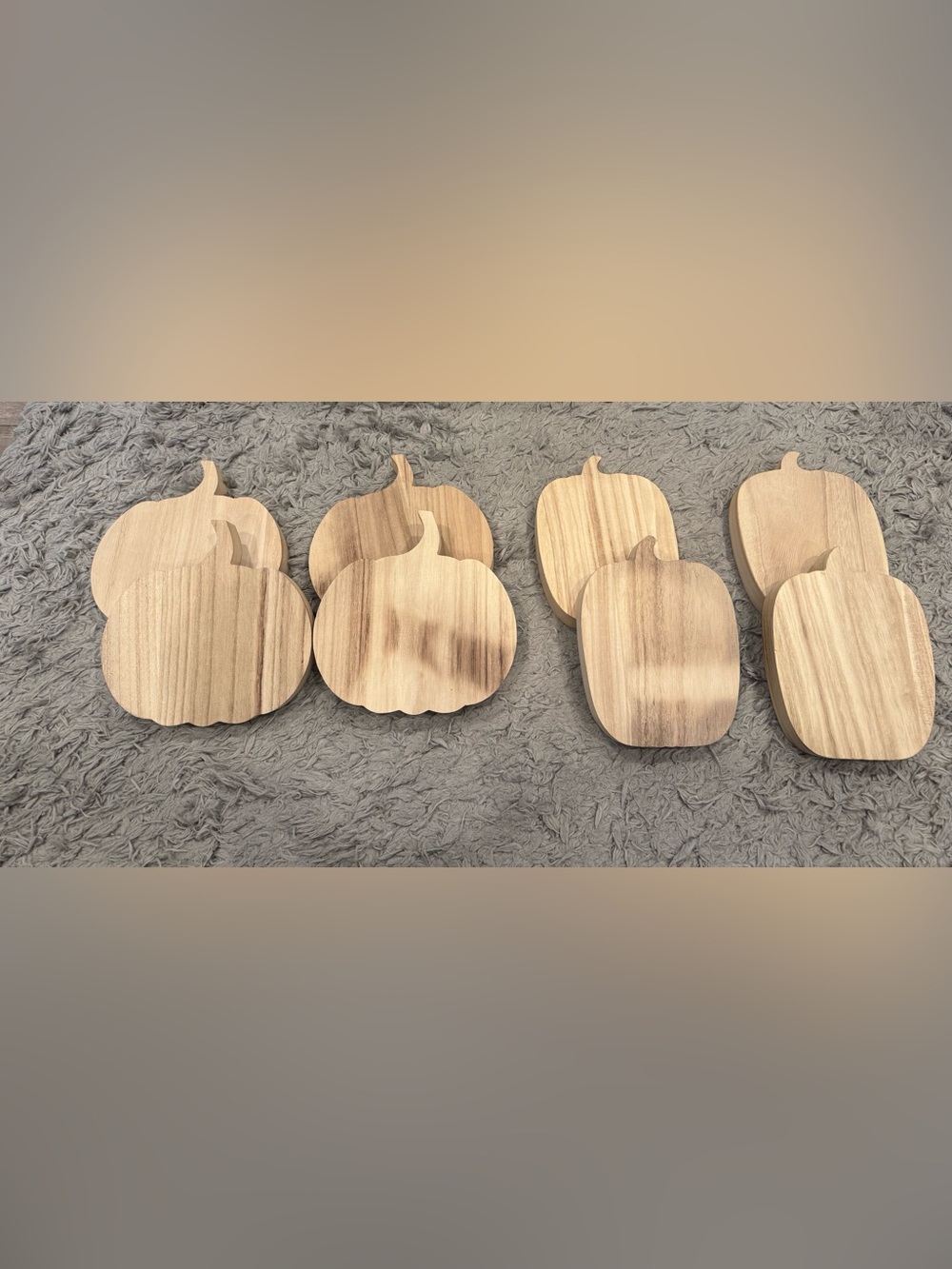 Wooden Pumpkin Cutouts - Natural Wood Fall Decor